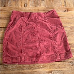Red/ rose corduroy skirt